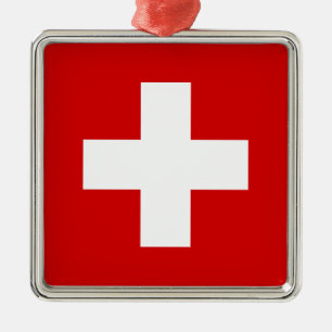 Ornamento De Metal A bandeira da suiça