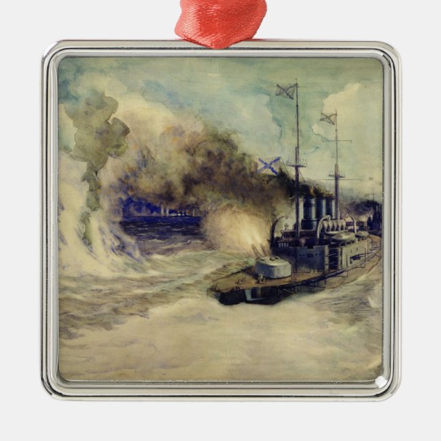 Ornamento De Metal A batalha entre a frota do Mar Negro e (Frente)