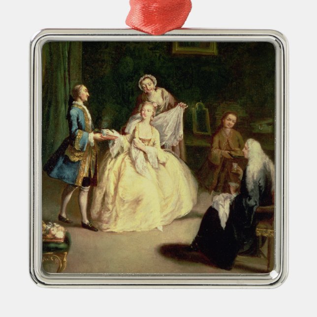 Ornamento De Metal A casa do café (Frente)