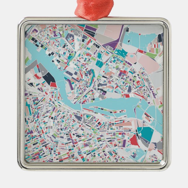 Ornamento De Metal A cidade de Amsterdão (Frente)