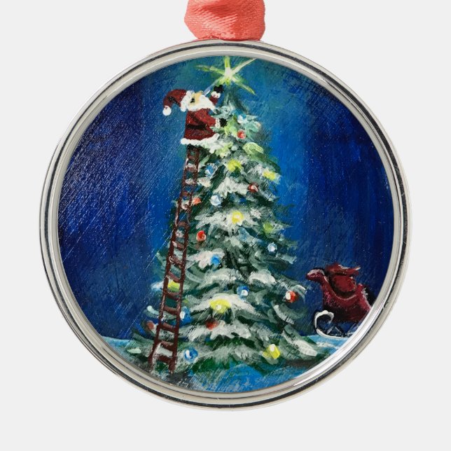 Ornamento De Metal A Estrela Está No Topo (Frente)