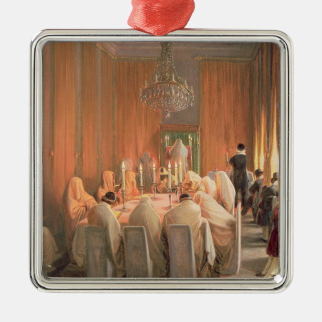 Ornamento De Metal A família de Rothschild na oração (Frente)