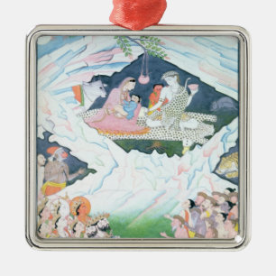Ornamento De Metal A família santamente de Shiva e de Parvati