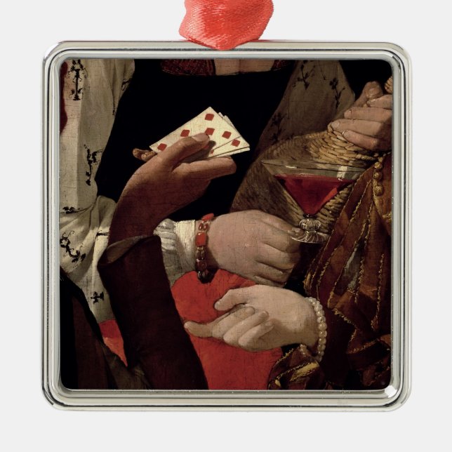 Ornamento De Metal A fraude com o ás de diamantes, detalhe de (Frente)