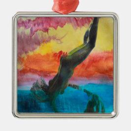 Ornamento De Metal A garota e o golfinho