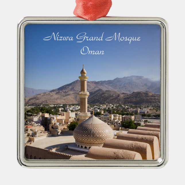 Ornamento De Metal A grande mesquita e minarete em Nizwa - Omã (Frente)