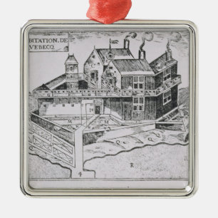 Ornamento De Metal A ideia de Champlain de Quebeque