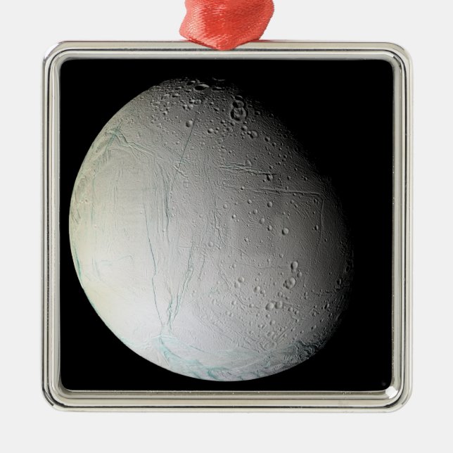 Ornamento De Metal A lua de Saturno Enceladus 3 (Frente)