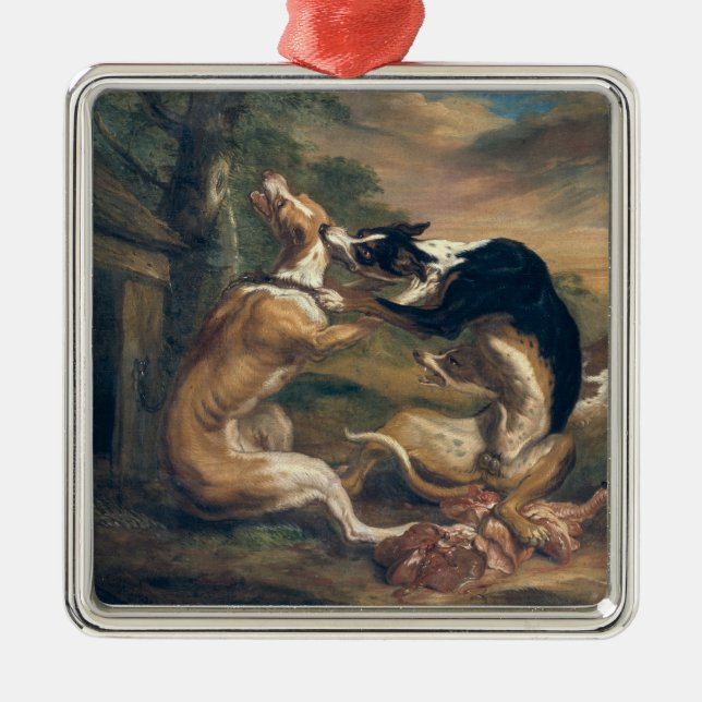 Ornamento De Metal A luta de cão, 1678 (Frente)