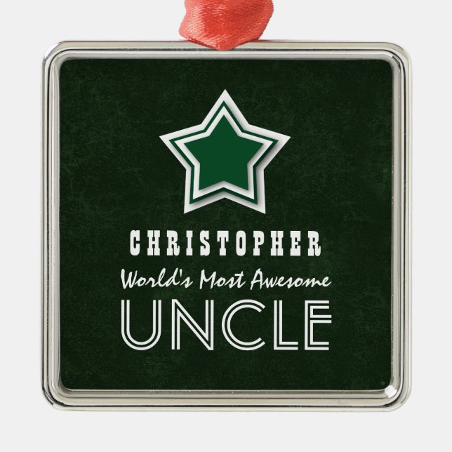 Ornamento De Metal A maioria de TIO impressionante estrela verde e (Frente)