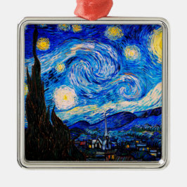 Ornamento De Metal A Noite Estrelada de Vincent Van Gogh