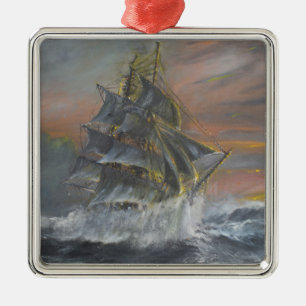 Ornamento De Metal A nova do Terra dirige em um alvorecer feroz do