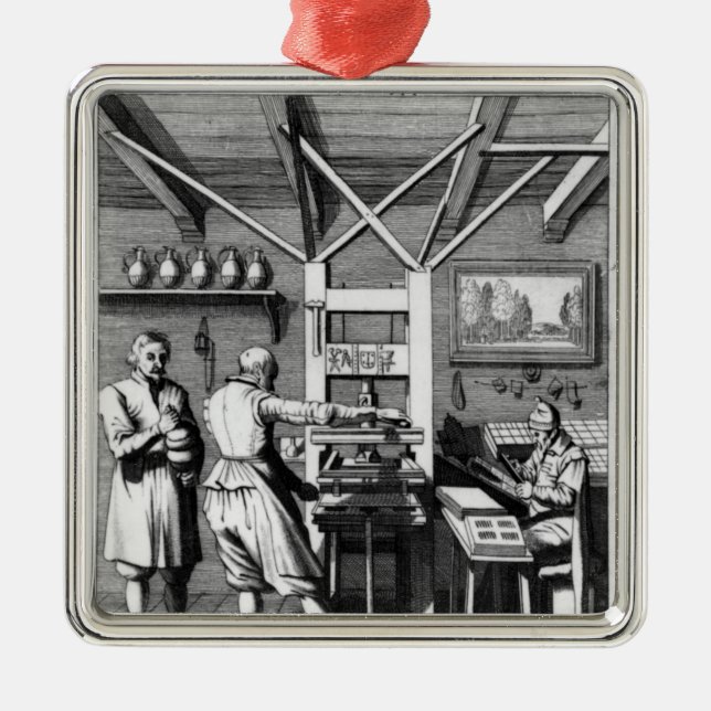 Ornamento De Metal A oficina de encadernação de Laurens Janszoon (Frente)