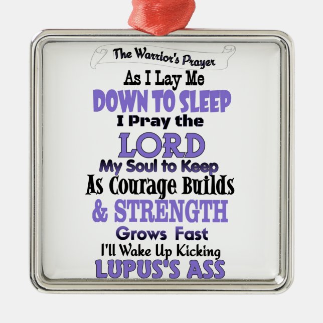 Ornamento De Metal A Oração do Guerreiro Lupus (Frente)