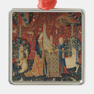 Ornamento De Metal A senhora e o unicórnio: 'Hearing