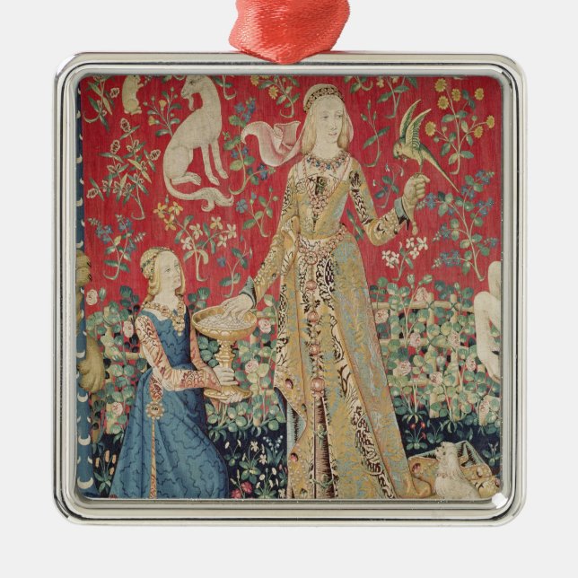 Ornamento De Metal A senhora e o unicórnio: 'Taste (Frente)