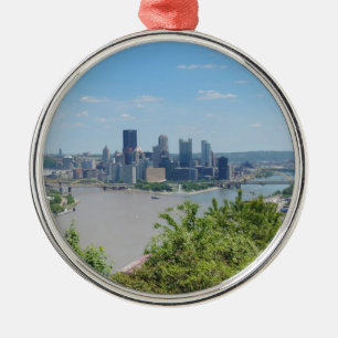 Ornamento De Metal A skyline de Pittsburgh do West End negligencia