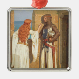 Ornamento De Metal A Sombra do Cavaleiro (por Edmund Blair Leighton)