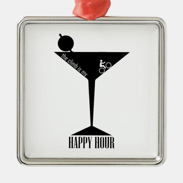 Ornamento De Metal A Subida É A Minha Feliz Hora (Frente)