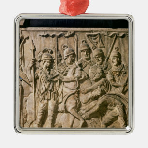 Ornamento De Metal A submissão de um bárbaro a uma tropa romana