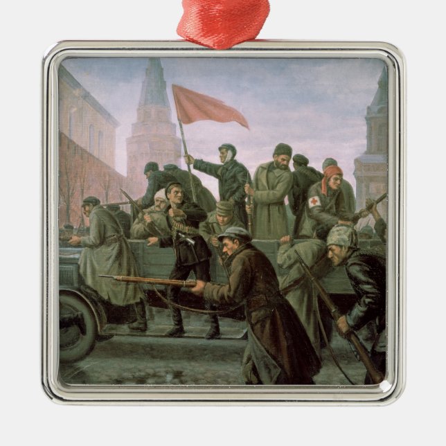 Ornamento De Metal A tomada da Moscovo Kremlin em 1917, 1938 (Frente)
