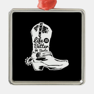 Ornamento De Metal a vida é melhor nas botas