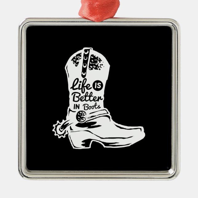 Ornamento De Metal a vida é melhor nas botas (Frente)