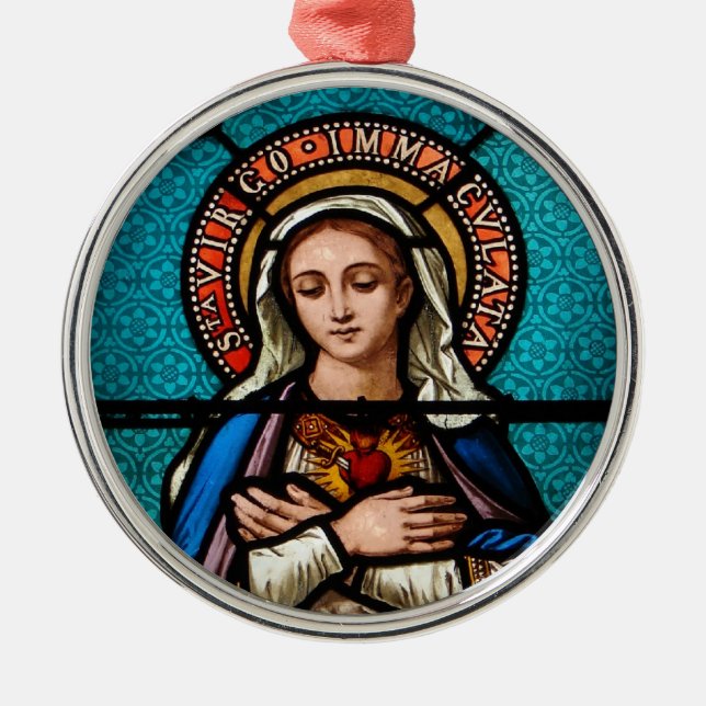 Ornamento De Metal A Virgem Maria (Frente)