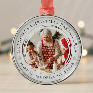 Ornamento De Metal A vovó de natal a cozinhar