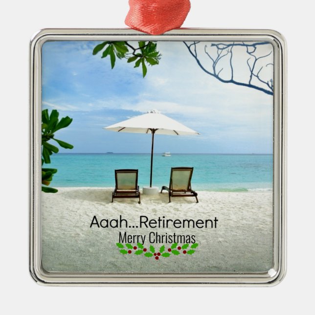 Ornamento De Metal Aaah...aposentadoria... Feliz Natal (Frente)