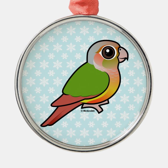 Ornamento De Metal Abacaxi Conure Verde-cheeked de Birdorable (Frente)
