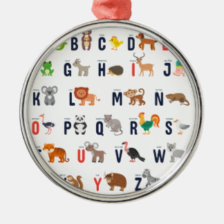Ornamento De Metal ABCs animal - alfabeto