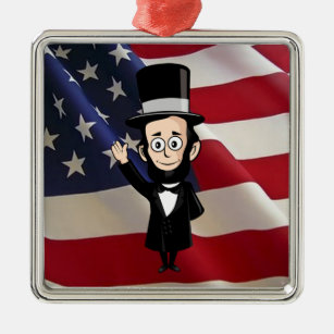 Ornamento De Metal Abe honesto Lincoln e glória velha que voam