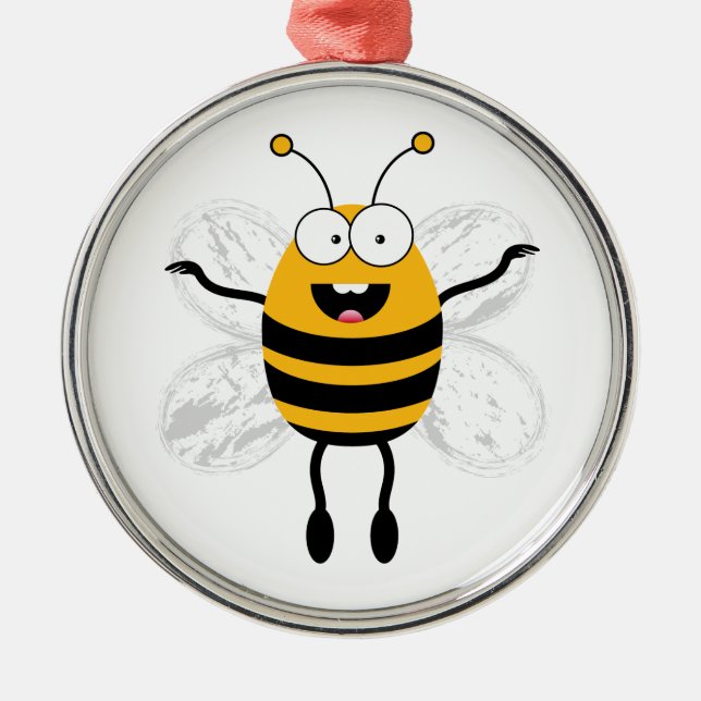 Ornamento De Metal Abelha de Cartoon (Frente)