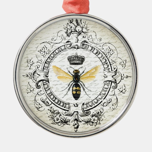 Ornamento De Metal Abelha francesa MODERN VINTAGE (Frente)