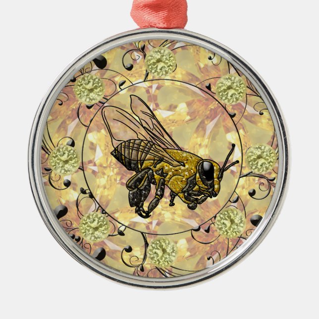 Ornamento De Metal Abelha Mel (Frente)