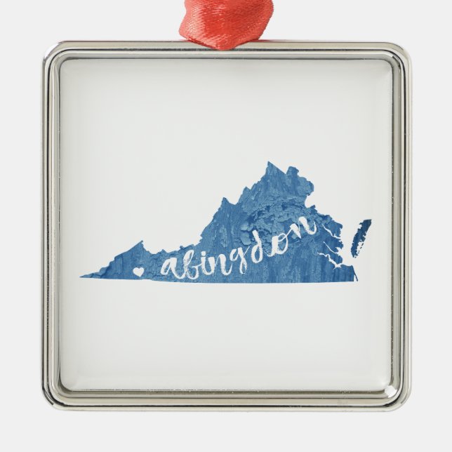 Ornamento De Metal Abingdon Virginia Wood Grain (Frente)