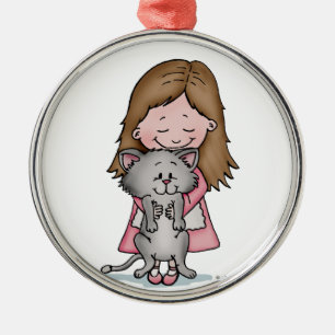 Ornamento De Metal Abraçando meu gatinho - projete para amantes do