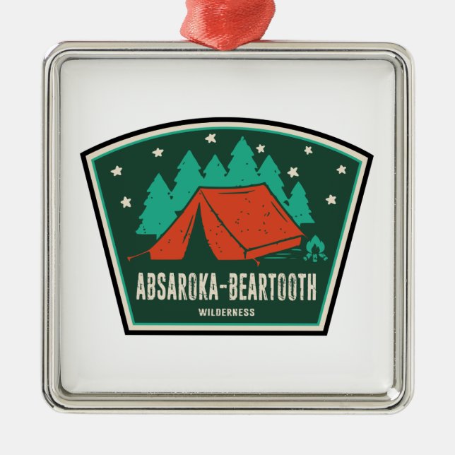 Ornamento De Metal Absaroka - Campanha de Beartooth em Montana (Frente)