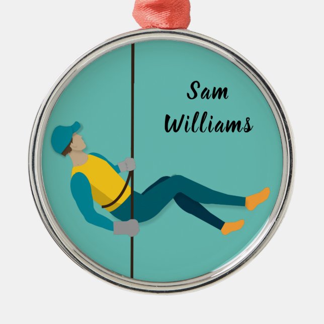 Ornamento De Metal Abseiling (Frente)