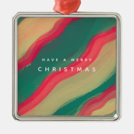 Ornamento De Metal Abstract Hand Painted Pattern Flat Holiday Card