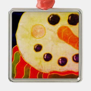 Ornamento De Metal Abstrato Art Snowman