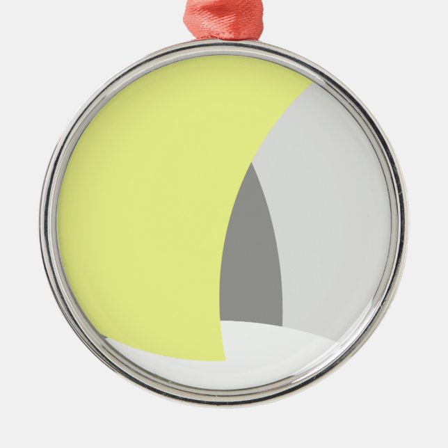 Ornamento De Metal Abstrato Art Yellow Cinza White (Frente)