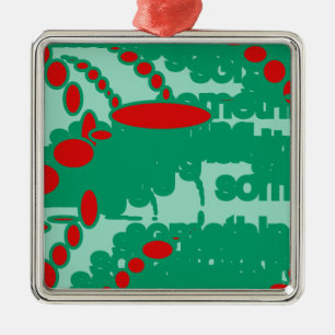 Ornamento De Metal abstrato de 1123 vermelho e verde