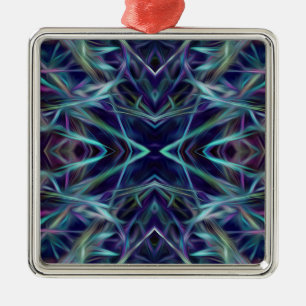 Ornamento De Metal Abstrato de gráfico azul e rosa