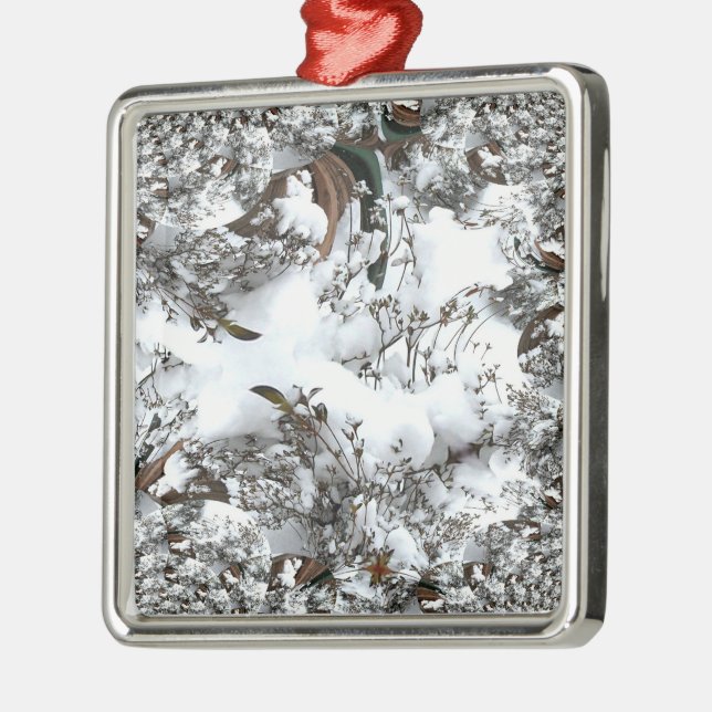 Ornamento De Metal Abstrato de neve (Esquerda)