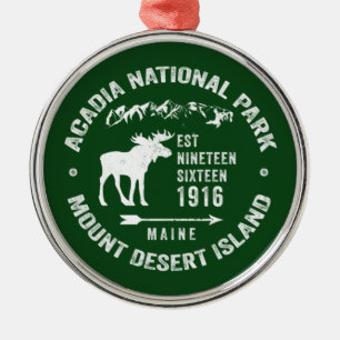 ORNAMENTO DE METAL ACADIA NATIONAL PARK MOOSE COLLECTOR HOLIDAY