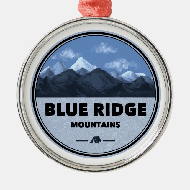Ornamento De Metal Acampamento das Montanhas Blue Ridge (Frente)
