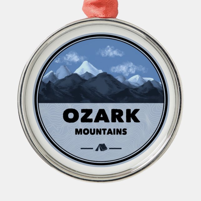 Ornamento De Metal Acampamento das Montanhas Ozark (Frente)