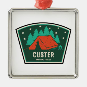 Ornamento De Metal Acampamento Florestal Nacional Custer